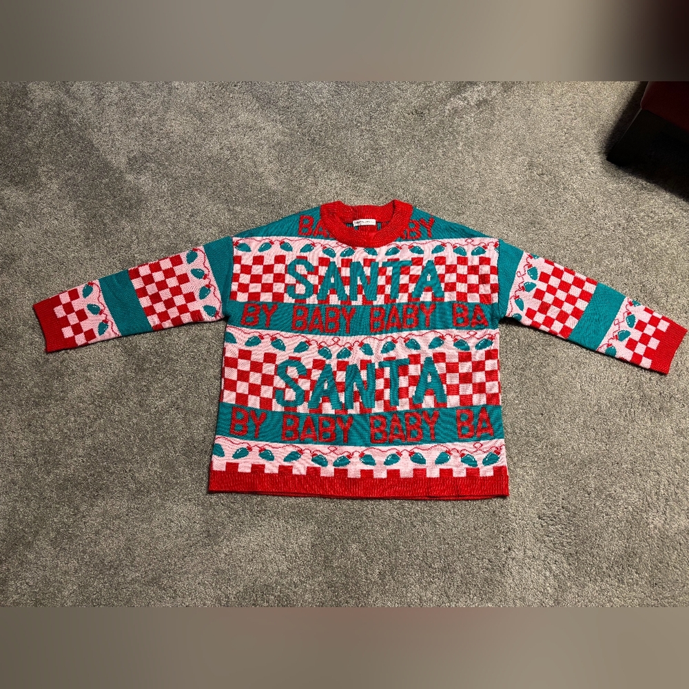 Women's XL "Santa Baby" Christmas sweater.